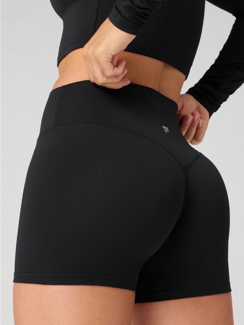 Fabletics Black High-Rise Bike Shorts